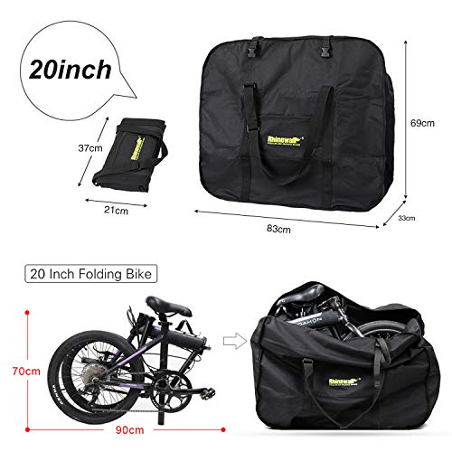 Rhinowalk Bolsa de transporte para bicicleta de 14 a 20 pulgadas, impermeable, plegable, bolsa de transporte para bicicleta plegable