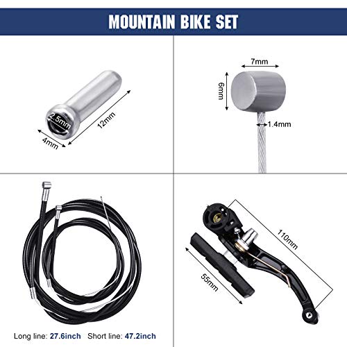 Riakrum 2 Sets de Frenos de Bicicleta Incluye 2 Pares de Frenos de Tipo V con 2 Piezas Cables de Freno y 4 Piezas Tapas de Extremo de Cable para Bicicletas de Montañas