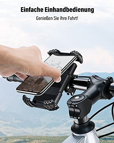 Riapow Soporte Movil Bicicleta Soporte Movil Moto Universal 360° Rotación Anti Vibración Porta Telefono Motocicleta Montaña Soporte para iPhone Samsung LG y 4.9-6.8" Móvil