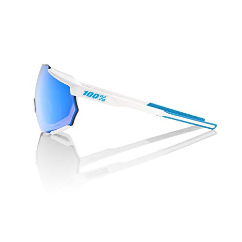 Ride100percent RACETRAP-Movistar Team White-Hiper Blue Multilayer Mirror Lens, Adultos Unisex, Multicolor, Estandar