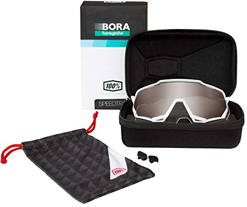 Ride100percent SPEEDTRAP-Bora Hans Grohe Team White-Hiper Silver Mirror Lens, Adultos Unisex, Blanco, ESTANDAR