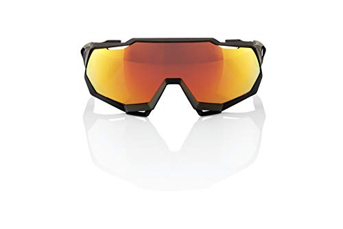 Ride100percent Speedtrap-Soft Tact Black-Hiper Red Multilayer Mirror Lens, Adultos Unisex, Negro, 18, 11, 7,5