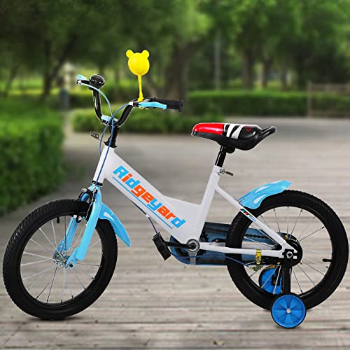 Ridgeyard Bicicleta infantil de 16 pulgadas para aprender a montar a caballo, con estabilizadores, para niños de 4 a 8 años (azul)
