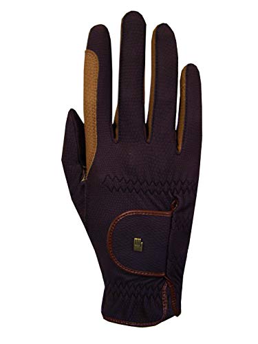 riding gloves Roeck grip -bicolour-, mocca/caramel, 6,5 by Roeckl