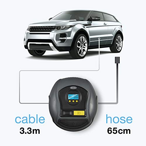 Ring Automotive Inflador de neumáticos Digital RTC500 de Ring con detención automática, con luz LED, Manguera de Aire: 65 cm