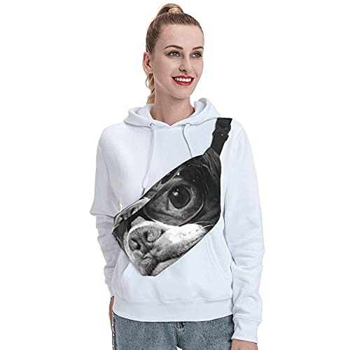 Riñonera Boston Terrier Hipster Dog Sling Bag Riñonera Crossbody Mochila de Hombro Casual Bolsas de Pecho Mochila de Cintura