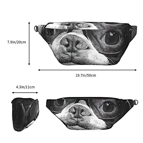 Riñonera Boston Terrier Hipster Dog Sling Bag Riñonera Crossbody Mochila de Hombro Casual Bolsas de Pecho Mochila de Cintura