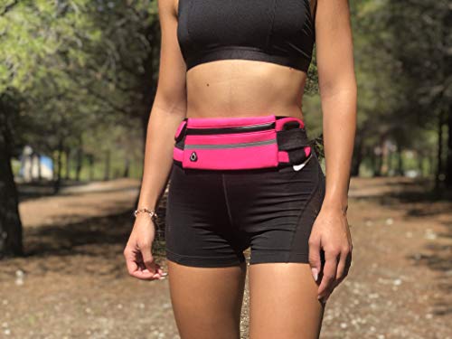 Riñonera Deportiva Hombre de Neopreno cinturón Running Mujer Impermeable Unisex con Tiras Reflectantes y Correa Ajustable para iPhone 12/12Pro/12ProMax/XR/XS/X/8 Samsung S20/10/S9/S8