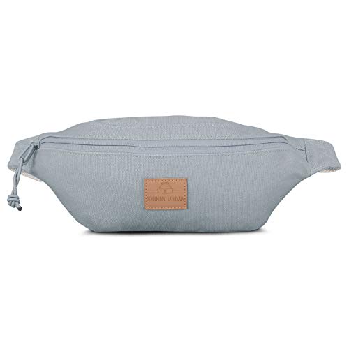 Riñonera Hombre y Mujer Gris - JOHNNY URBAN Toni Ropa Mujer Bandoleras Hombre - Bolso de Tela para Festivales, Deportes y Viaje - Bolsa de Cintura Algodón Hipster - Repelente al Agua