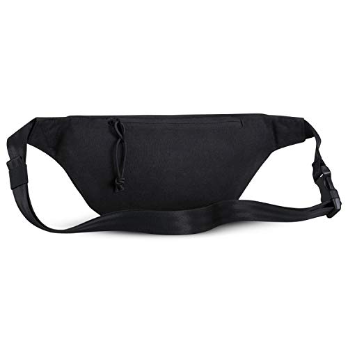 Riñonera Hombre y Mujer Negro - JOHNNY URBAN Erik Riñoneras Hip Bag Hecha de Botellas Pet Recicladas para Festivales y Deportes - Bolsa de Cintura Hipster Fanny Pack Bolso de Viaje Repelente al Agua