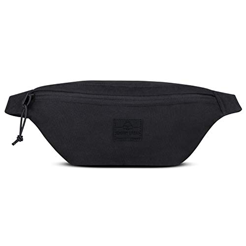 Riñonera Hombre y Mujer Negro - JOHNNY URBAN Erik Riñoneras Hip Bag Hecha de Botellas Pet Recicladas para Festivales y Deportes - Bolsa de Cintura Hipster Fanny Pack Bolso de Viaje Repelente al Agua