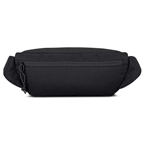 Riñonera Hombre y Mujer Negro - JOHNNY URBAN Tom Riñoneras Hip Bag Hecha de Botellas Pet Recicladas para Festivales y Deportes - Bolsa de Cintura Hipster Fanny Pack Bolso de Viaje Repelente al Agua