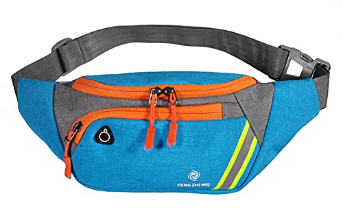 Riñonera Hombres y Mujeres, Riñonera Running Bolso Cinturón Ajustable Impermeable Multifuncional, Riñoneras Deportiva con Tiras Reflectantes, adecuados para montañismo, Correr, Andar en Bicicleta