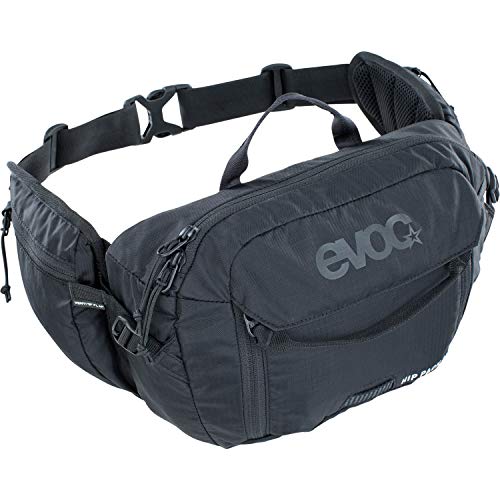 Riñonera para Ciclismo y Senderismo Evoc Hip Pack, 3 l de Capacidad, Sistema Airflow Contact, cinturón Ajustable Airo Flex, Sistema Venti Flap, Compartimentos, Negro