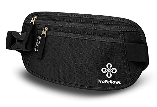 Riñonera Viaje de Calidad con Bloqueo RFID para Hombre y Mujer | Riñonera Running Ligera cómoda | Bolsa de cinturón para Deportistas y viajeros | Cinturon Cartera para Dinero espaciosa y Impermeable