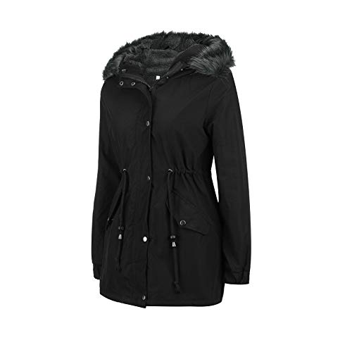 riou Abrigos Caliente Felpa para Mujer Otoño Invierno Chaqueta con Capucha Suelto Manga Larga con Cremallera y Bolsillo Jersey Deportivos Pullover