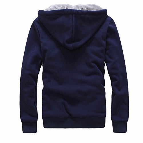 riou Chaqueta con Capucha Forro Polar Sudadera con Capucha Hombres de Manga Larga Hoodie Casual Abrigo Otoño-Invierno Chandal