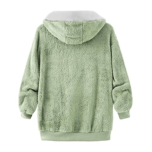 riou Mujer Sudadera con Capucha Chaqueta Jersey Talla Grande Hoodie Suave y Confortable Suelto Empalme de Rayas Manga Larga Suéter Cálido Pullover Otoño Invierno