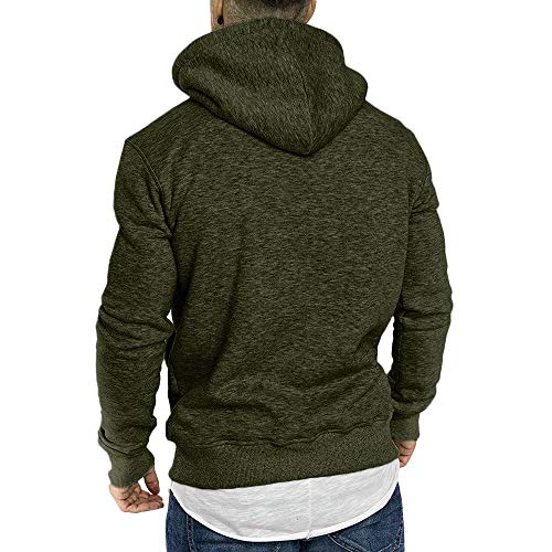 riou ¡Oferta Sudaderas con Capucha para Hombre Cosy Chaqueta Deportiva Sudadera con Cremallera Completa Ecosmart Hoodie Casual Jerséis Top Blouse ¡Caliente! (Army Greem, M)