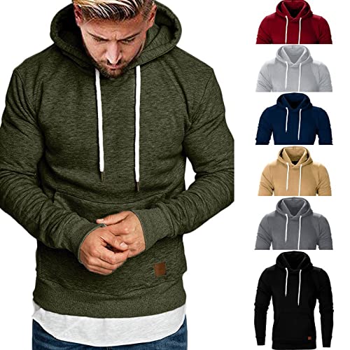 riou ¡Oferta Sudaderas con Capucha para Hombre Cosy Chaqueta Deportiva Sudadera con Cremallera Completa Ecosmart Hoodie Casual Jerséis Top Blouse ¡Caliente! (Army Greem, M)