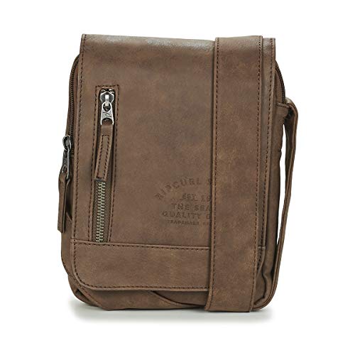 RIP CURL LEAZARD Pouch Bolso pequeño/Cartera de Mano Hombres Marrón - única - Bolso pequeño/Cartera