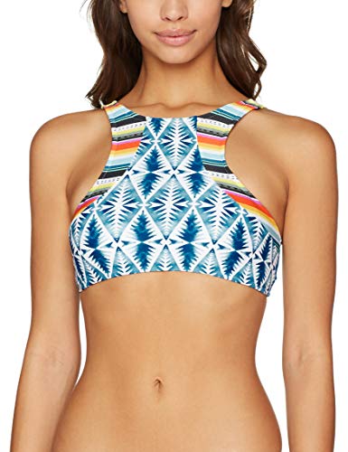 RIP CURL Prendas Superiores Beach Bazaar Hi Neck Bikini Mujer, Mujer, GSIZZ3, Azul, Extra-Small