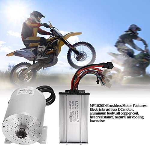 RiToEasysports 48V 2000W Kit De Motor De CC Sin Escobillas Eléctrico Kit De Controlador Sin Escobillas De Bicicleta Eléctrica con Cargador De Motor