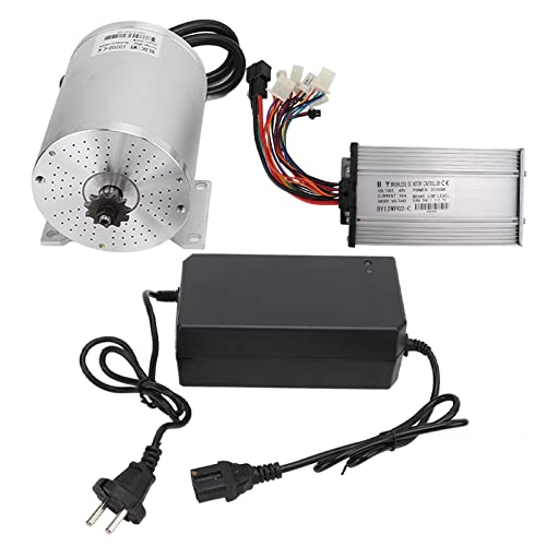 RiToEasysports 48V 2000W Kit De Motor De CC Sin Escobillas Eléctrico Kit De Controlador Sin Escobillas De Bicicleta Eléctrica con Cargador De Motor