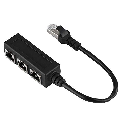 RJ45 Splitter, RJ45 Ladron ethernet 1 macho a 3 hembra, Ethernet Splitter, RJ45 Distribuidor de Conexión, Cable divisor de enchufe RJ45(La señal solo puede ingresar a uno de los puertos)