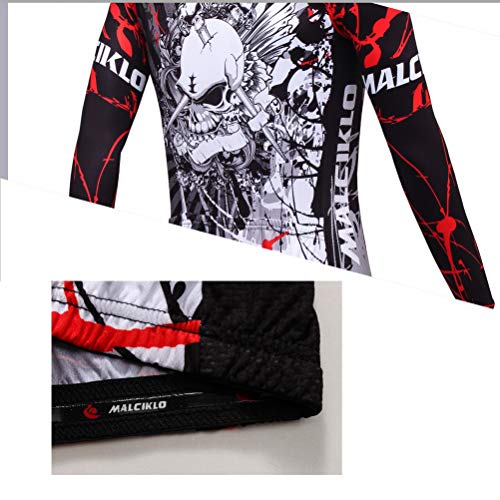 ROBO Maillots Ciclismo Hombre de Manga Larga Patchwork Novedades 14D Gel Resistente Elástico para Primavera Otoño Invierno