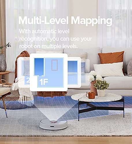 Roborock S7 Robot Aspirador con Mopa VibraRise, 3000 Vibraciones/min, Mopa de Elevación Automática, 2500 Pa, Control de Voz App, Planificación Inteligente de Rutas (Blanco)