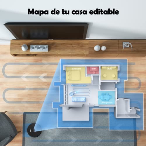 Robot Aspirador y Fregasuelos con Vaciado Automático, HONITURE Q6, 2700Pa, Láser Navegación Robot Aspirador, Multi-Floor Mapping, Compatible con Alexa, Google Home y App para Alfombras y Madera Dura