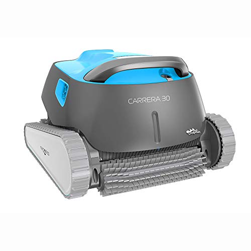 Robot Limpiafondos de Piscina Automático - Cubre hasta 12 m - Limpia Fondo, Paredes y Línea de Flotación - Tecnología CleverClean - Cable con Sistema Anti-Nudos - Dolphin Carrera 30 Maytronics