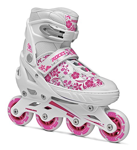 Roces Compy 8.0 - Patines en línea para niña, color Blanco (White-Violet), talla 26-29