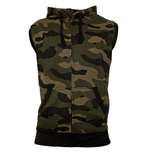 ROCK-IT Apparel®, Chaleco de Entrenamiento sin Mangas para Hombre, Sudadera, Jogging, Entrenamiento, Fitness, Tallas S-4XL Tank Top en Camuflaje Verde/marrón M