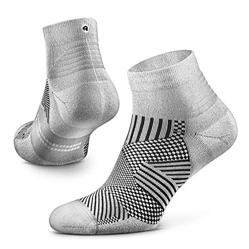 ROCKAY Flare Calcetines de Correr para Hombres y Mujeres, Acolchonados, Cortos, Soporte de Arco Plantar, 100% Reciclados, Anti-Olor (1 Par)