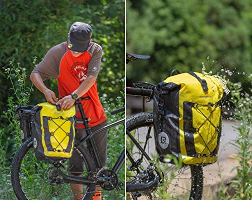 ROCKBROS Alforjas Trasera para Portaequipajes de Bicicleta MTB Carretera Impermeable Capacidad 20-27 litros de Asiento Ciclismo