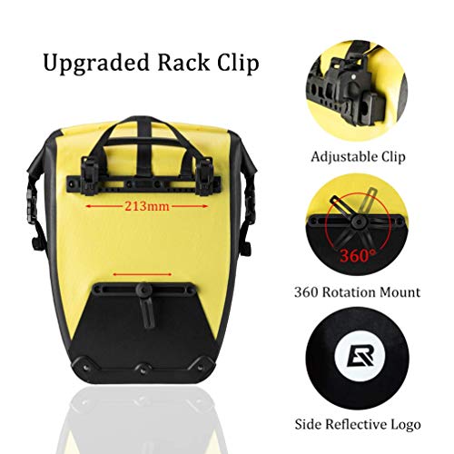 ROCKBROS Alforjas Trasera para Portaequipajes de Bicicleta MTB Carretera Impermeable Capacidad 20-27 litros de Asiento Ciclismo