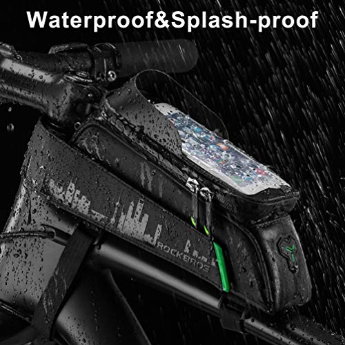 ROCKBROS Bolsa de Cuadro Tubo Superior de Bicicleta Montaña MTB Impermeable con Pantalla Táctil para Móvil de 6,0” para iPhone X XS MAX 7 8 Plus Galaxy S9 Note7