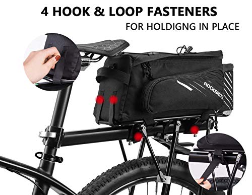 ROCKBROS Bolsa Trasera para Bicicleta Alforja Multifuncional Extensible Portátil 12L para Ciclismo Viaje