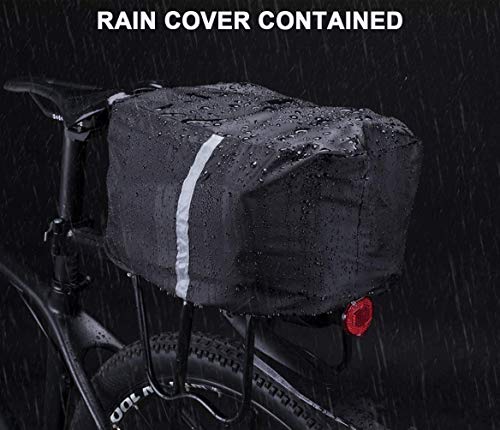 ROCKBROS Bolsa Trasera para Bicicleta Alforja Multifuncional Extensible Portátil 12L para Ciclismo Viaje