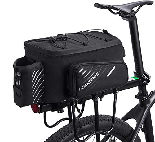 ROCKBROS Bolsa Trasera para Bicicleta Alforja Multifuncional Extensible Portátil 12L para Ciclismo Viaje