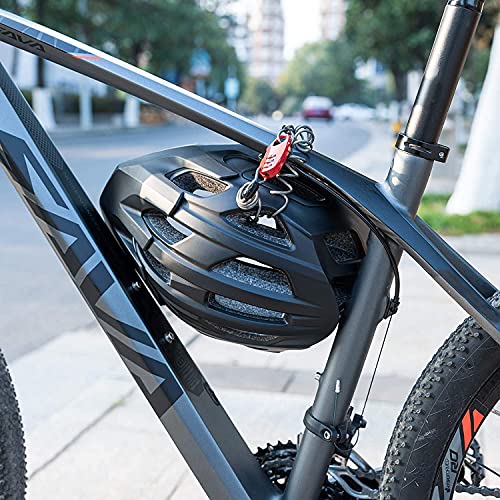 ROCKBROS Candado de Cable Mini Antirrobo Bloqueo con Códigos para Casco de Bicicleta Moto Maleta, 90 cm