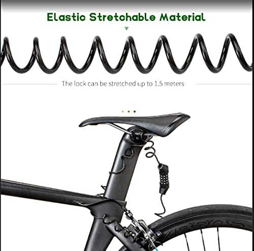 ROCKBROS Candado de Cable para Casco de Bicicleta Moto 150 cm Antirrobo con Códigos 4 Dígitos Alta Seguridad