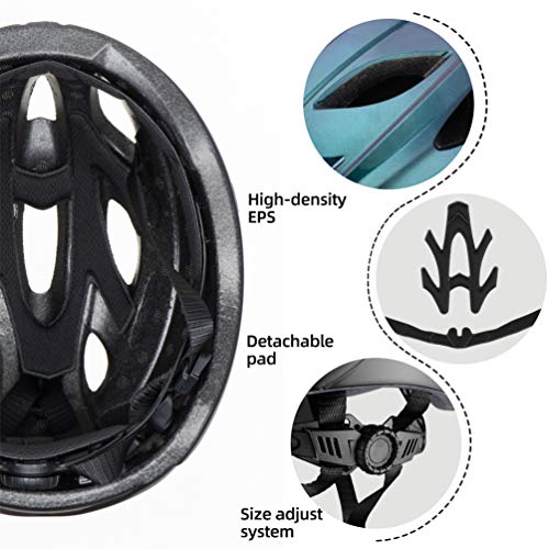 ROCKBROS Casco de Bicicleta MTB Montaña con Visera Magnética Desmontable para Adulto Hombres Mujeres Ciclismo (Azul)