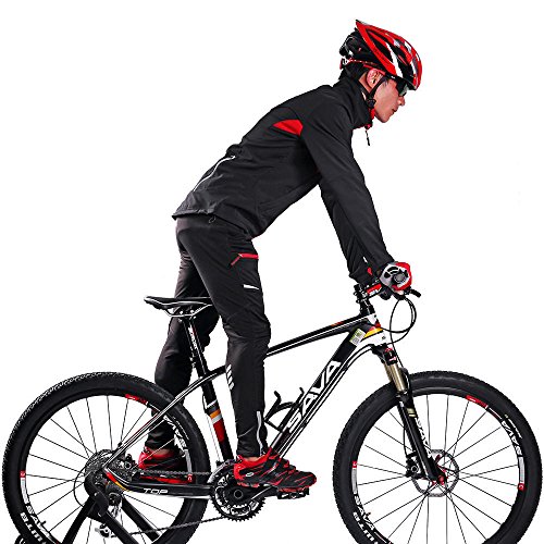 ROCKBROS Chaqueta y Pantalones para Ciclismo Térmicos Impermeables de Invierno con Forro Polar para Bicicleta Running Deportes, Unisex