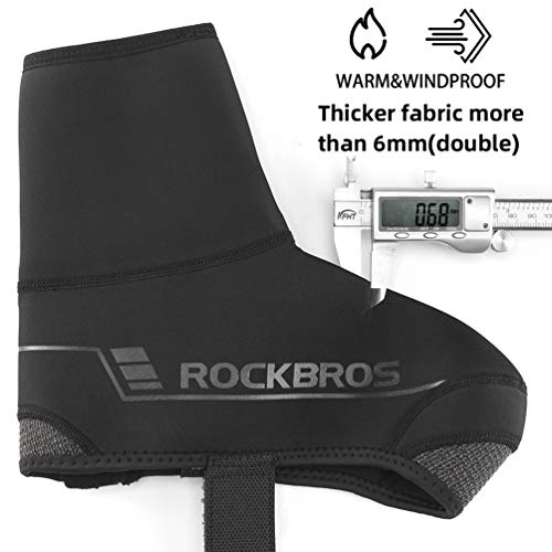 ROCKBROS Cubrezapatillas Ciclismo MTB Carretera Invierno Térmico Anti Viento Transpirable para Hombres Mujeres