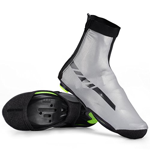 ROCKBROS Cubrezapatillas Cubrebotas para Ciclismo con Forro Polar Impermeable Transpirable Térmica con Reflectante para Otoño e Invierno Unisex