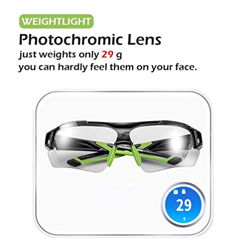 ROCKBROS Gafas de Sol Fotocromáticas Lentes Transparentes con Protección UV400 Ultraligero para Ciclismo Running Deportes al Aire Libre para Hombre y Mujer