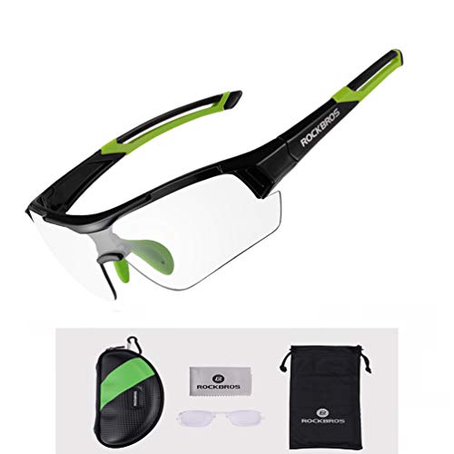 ROCKBROS Gafas de Sol Fotocromáticas Lentes Transparentes con Protección UV400 Ultraligero para Ciclismo Running Deportes al Aire Libre para Hombre y Mujer